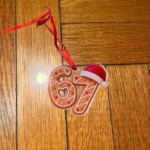 Festive 67 Christmas Ornament with Red Ribbon - set of 18